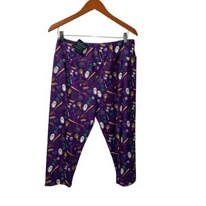 Charlies‎ Project Harry Potter Purple Soft Capri Leggings Wizard Tall Curvy OSFM